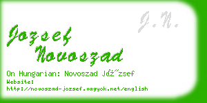 jozsef novoszad business card